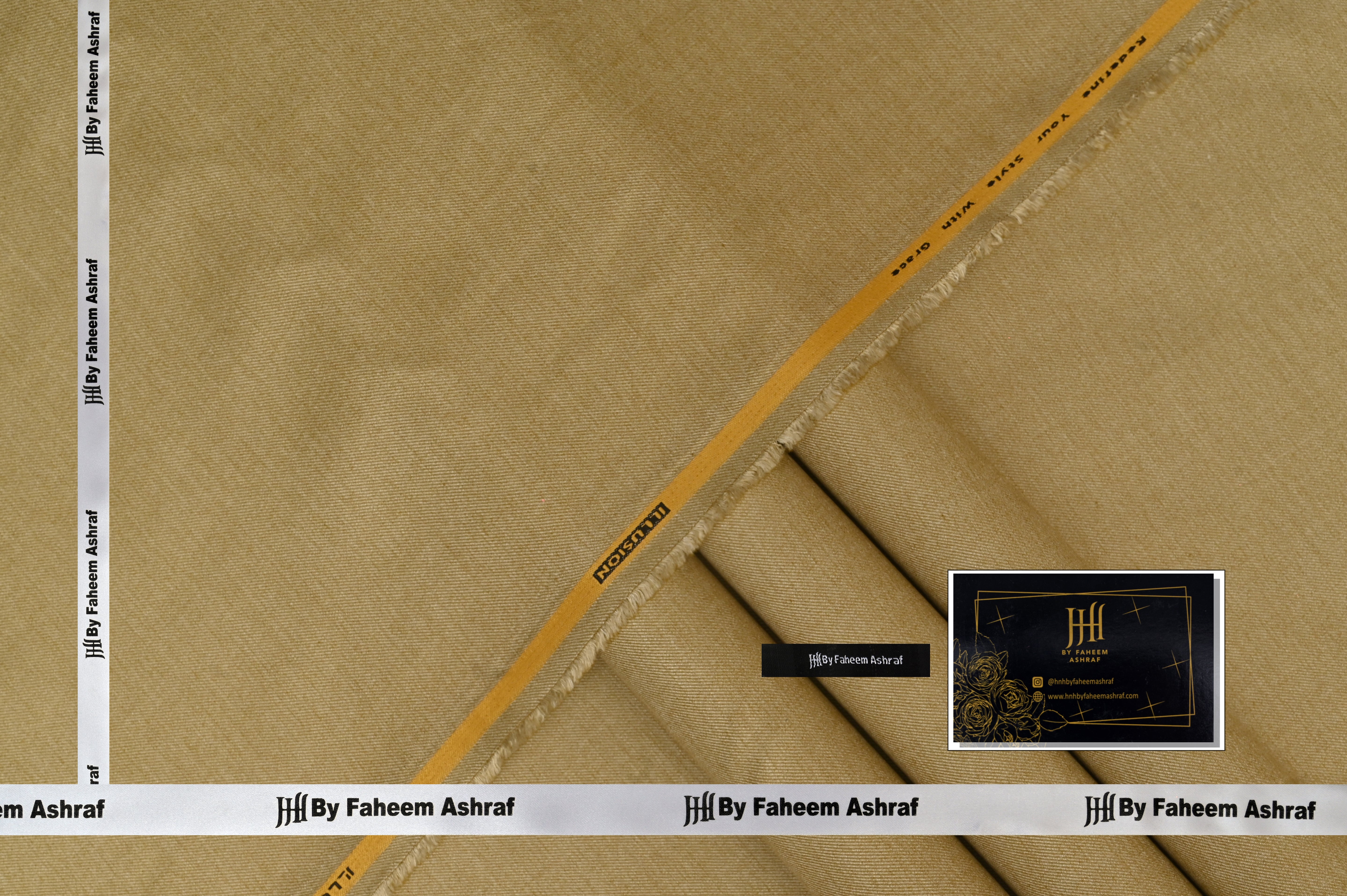 GOLDEN KHAKI UNSTITCHED WOOL SUIT