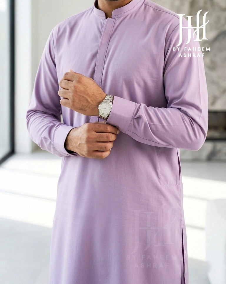 H&H Soft Cotton 41-Collection – Unstitched Suit for Men – Lavender Lilac (5 Meters)